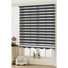 YS Perde Tasarım Modern Soft Bambu Zebra Perde Alüminyum Kasalı - Siyah