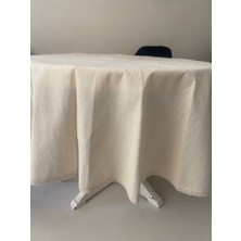Zeren Home Otantik Buldan Bezi Yuvarlak Masa Örtüsü 170 cm