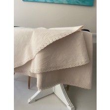 Zeren Home Otantik Buldan Bezi Yuvarlak Masa Örtüsü 170 cm