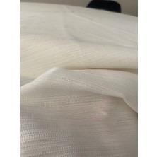 Zeren Home Keten Dokulu Yuvarlak Simli Masa Örtüsü Krem 160 cm