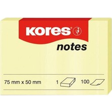 Kores Sarı Not Kağıdı 75x50mm (12'li Ekonomik Paket)