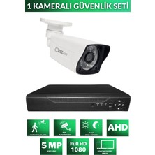 Elitcam 1 Kameralı Güvenlik Seti Sony Lensli 1080P  - Gece Görüşlü - Su Geçirmez - Cepten Izle 250 GB Harddisk