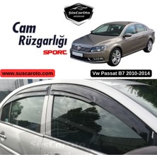 ŞüsCarOto Aksesuar Vw Passat B7 2010-2014 Uyumlu Mugen Cam Rüzgarlığı Seti Piano Black 4'lü