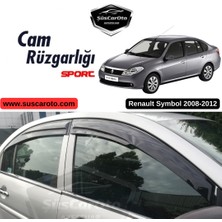 ŞüsCarOto Aksesuar Renault Symbol 2008-2012 Uyumlu Mugen Cam Rüzgarlığı Seti Piano Black 4'lü