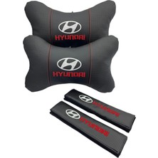 Dream Hyundai Nakışlı,deri Oto Boyun Yastığı&emniyet Kemer Pedi Set 2'li