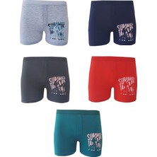 Hepsine Rakip 5li Erkek Çocuk Boxer Renkli Desenli Eğlenceli Rahat