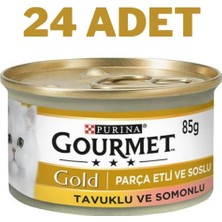 Gourmet Gold Somon Tavuk Parça Etli Kedi Konservesi 24X85 gr - Farmapets