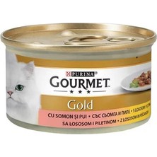 Gourmet Gold Somon Tavuk Parça Etli Kedi Konservesi 6X85 gr - Farmapets