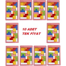 10 Adet Rengarenk Ahşap Tetris Oyunu Doğal Ahşap Tetris. Hediyelik Eğlenceli Eğitici Oyuncak