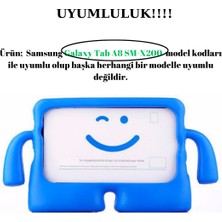 Wowacs Samsung Galaxy Tab A8 SM-X200 ile Uyumlu Silikon Kollu Çocuklar Için Tablet Kılıfı