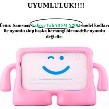 Wowacs Samsung Galaxy Tab A8 SM-X200 ile Uyumlu Silikon Kollu Çocuklar Için Tablet Kılıfı