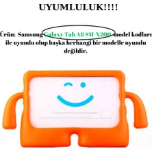 Wowacs Samsung Galaxy Tab A8 SM-X200 ile Uyumlu Silikon Kollu Çocuklar Için Tablet Kılıfı