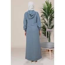 Beyza Kapüşonlu Mint Spor Tesettür Elbise 5219