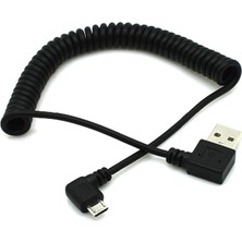 Somodz 90 ° Açı Spiral Coiled USB 2.0 Bir Erkek Mikro USB B 5 Pin Yaylı Kablo (Yurt Dışından)