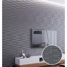 Renkli Duvarlar 70X38CM (0,26M2) Ofis Salon Oda Gri Opak 3D Kendinden Yapışkanlı Duvar Kağıdı Paneli NW65