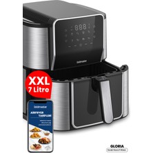 Goldmaster Gloria 7 Litre Inox Geniş Hazneli Xxl Dokunmatik 8 Ön Ayarlı Airfryer Sıcak Hava Fritözü GM8405