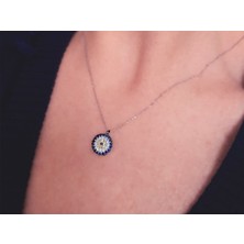 Gırantaş Safir ve Pırlanta Taşlı Nazar Boncuklu Kolye | Gırantaş Diamond