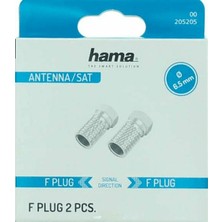 Hama HM.205205 F Fiş 6.5mm Vidalı 2 Parça Uydu Kablosu Ucu Beyaz