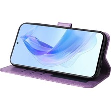 Xshine Honor X50I Çizgiye Karşı Çizgi Anti-Cüzdan Kılıf Ayçiçeği Baskılı Telefon Flip Stand Pu Deri Kapak (Yurt Dışından)