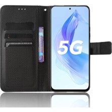 Xshine Honor Flip Kılıfı X50I Pu Deri Elmas Doku Cüzdan Stand Şok Geçirmez Telefon Kapağı (Yurt Dışından)