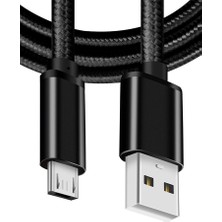 Soillium Micro USB Girişli Tüm Telefonlara Uyumlu Hasır Micro Hızlı Şarj Etme Aleti Şarz Veri Aktarım Kablo