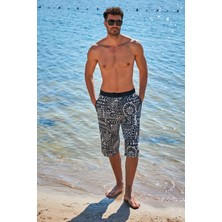 Marina Siyah Desenli Erkek Şort S2362