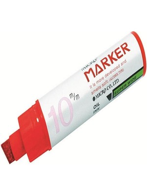 Micro Mmp1001 Markör Permanent Kalem 10 Mm Kırmızı Kesik Uçlu (12 Li Kutu)