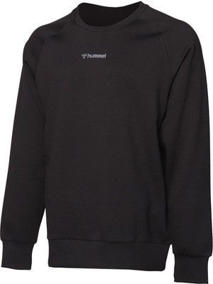 Hummel Erkek Siyah Bisiklet Yaka Sweatshirt Rahat Kesim Modern Tasarım Türkiye Menşeli