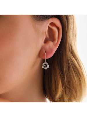 Gumush Gümüş Sallantılı Gül Kadın Küpe