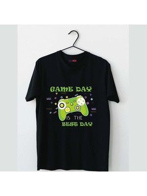 Mor Mürekkep Game Day Konsol Baskılı Erkek Tshirt