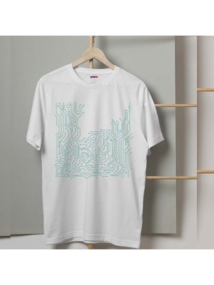 Mor Mürekkep Codes Tasarım Baskılı Erkek Tshirt