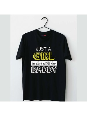 Mor Mürekkep Gril's Daddy Baskılı Babalar Günü Erkek Tshirt
