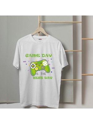Mor Mürekkep Game Day Konsol Baskılı Erkek Tshirt