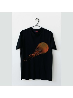 Mor Mürekkep Hızlı Basket Topu Tasarım Baskılı Erkektshirt