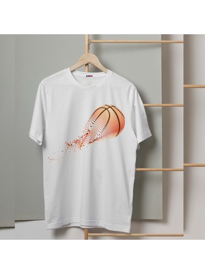 Mor Mürekkep Hızlı Basket Topu Tasarım Baskılı Erkektshirt