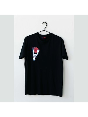 Mor Mürekkep Basket Smaç Tasarım Baskılı Erkek Tshirt