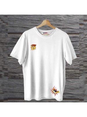 Mor Mürekkep You Boom Ön  Arka Tasarım Baskılı Erkek Tshirt