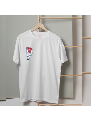 Mor Mürekkep Basket Smaç Tasarım Baskılı Erkek Tshirt
