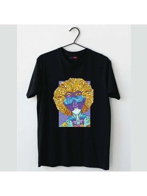 Mor Mürekkep Bonus Tasarım Baskılı Kadın Tshirt