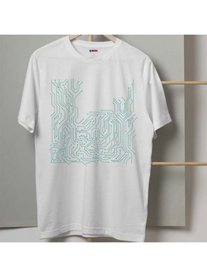Mor Mürekkep Codes Tasarım Baskılı Kadın Tshirt