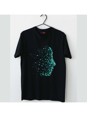 Mor Mürekkep Face Tasarım Baskılı Kadın Tshirt