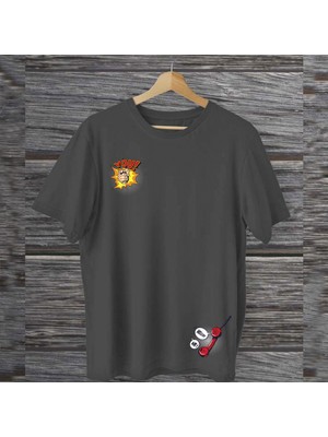 Mor Mürekkep You Hello Ön Arka Baskılı Tasarım Kadın Tshirt