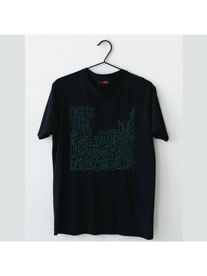 Mor Mürekkep Codes Tasarım Baskılı Kadın Tshirt