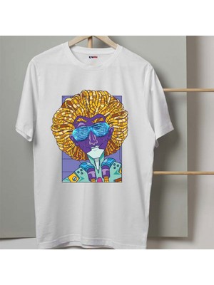 Mor Mürekkep Bonus Tasarım Baskılı Kadın Tshirt