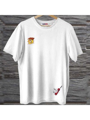 Mor Mürekkep You Hello Ön Arka Baskılı Tasarım Kadın Tshirt