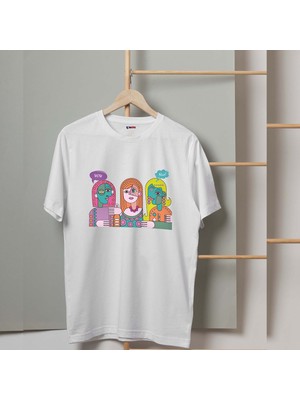Mor Mürekkep Dedikodu Tasarım Baskılı Kadın Tshirt