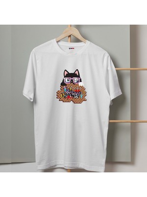 Mor Mürekkep Street Life Tasarım Baskılı Kadın Tshirt