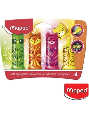 Maped Mini Cute Fosforlu Kalem 4'lü Blister