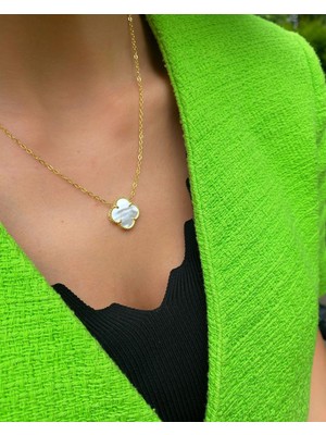 Best My Silver Kadın Gümüş Sedefli Yonca Kolye