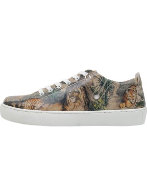 Kadın Vegan Deri Çok Renkli Sneakers - Jungle Serenity Tasarım